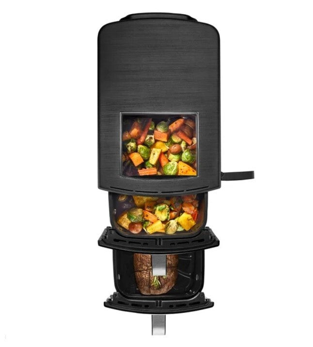 Gourmia Dual Basket Air Fryer Smart Finish 4Layer Cooking