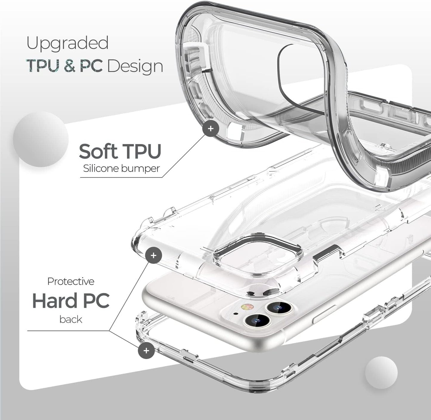 ORIbox Compatible w iPhone 11 Heavy Duty Shockproof AntiFall Clear
