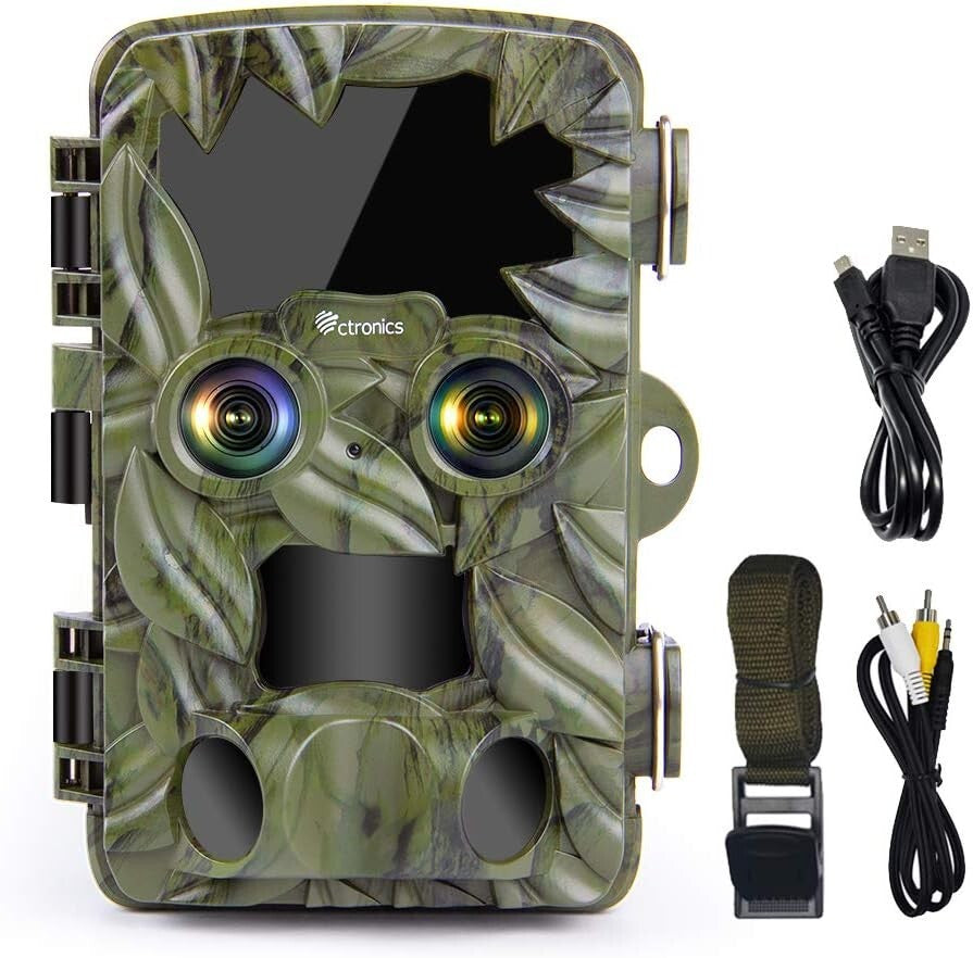 20MP Ctronics Trail Camera DualLens Starlight Night Vision 4K Wildlife