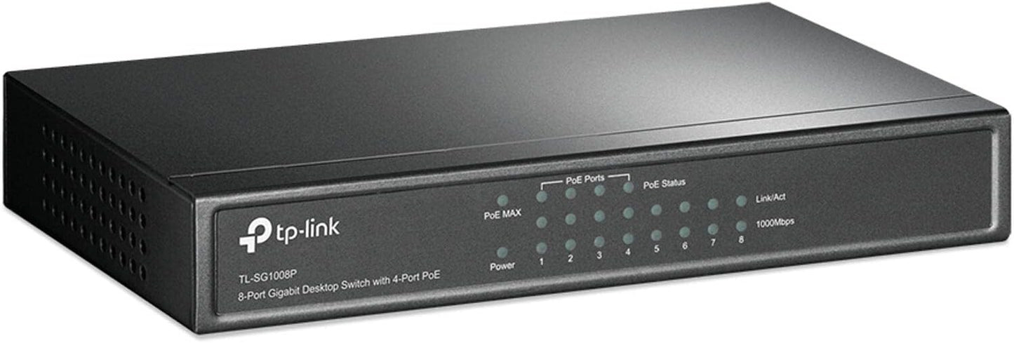 TP-Link TL-SG1008P 64W 8 Port Gigabit PoE Switch 4 PoE Ports Desktop