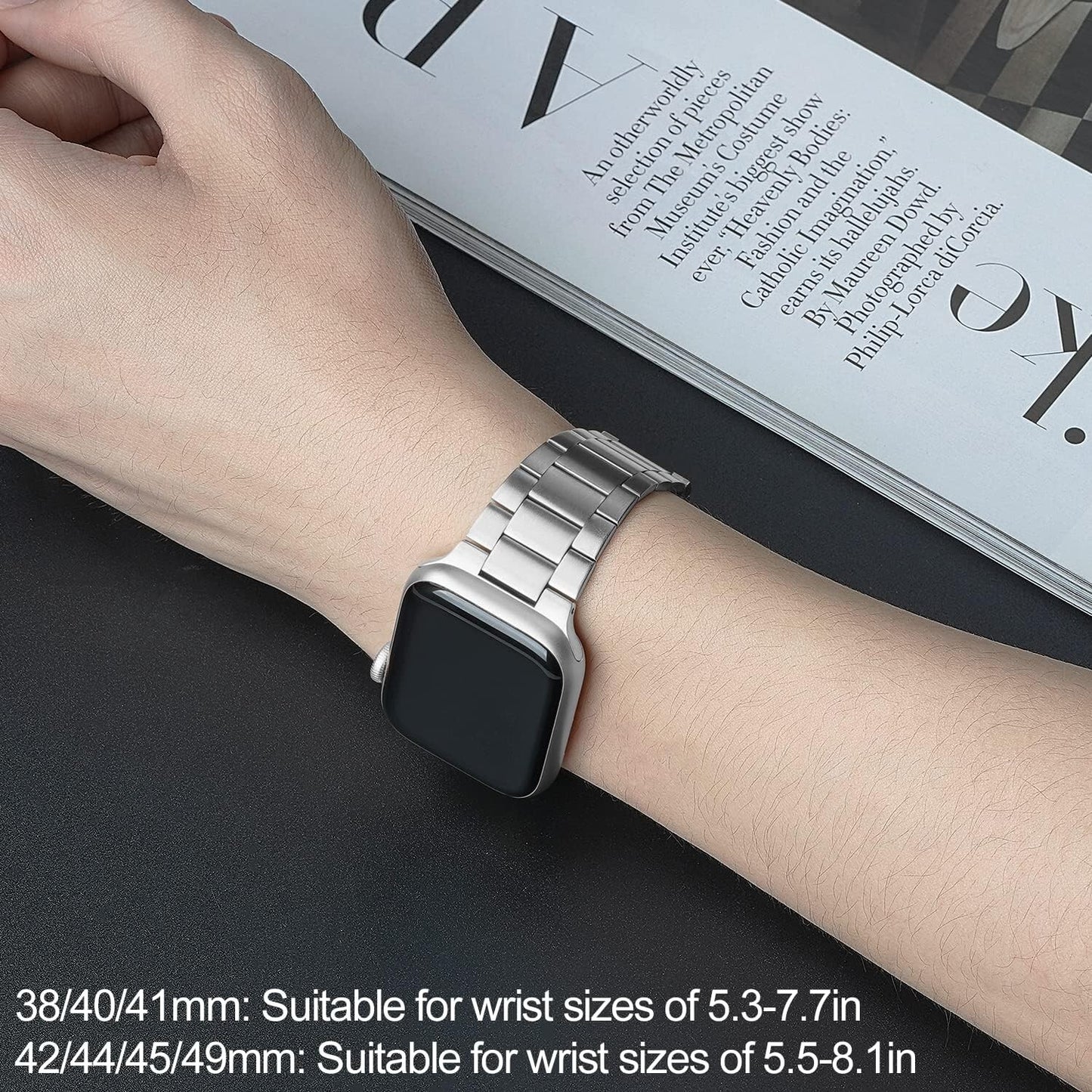 iiteeology Compatible w Apple Watch Band 49mm Ultra 45 44mm Upgraded Stainless