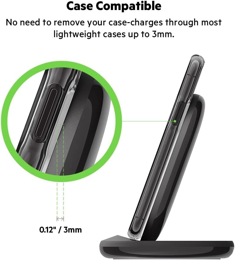 15W Belkin Wireless Charging Stand QiCertified Charger Stand iPhone