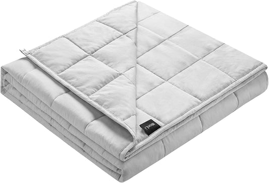 ZonLi Weighted Blanket 60x80 15lbs Queen Size Light Grey Cooling
