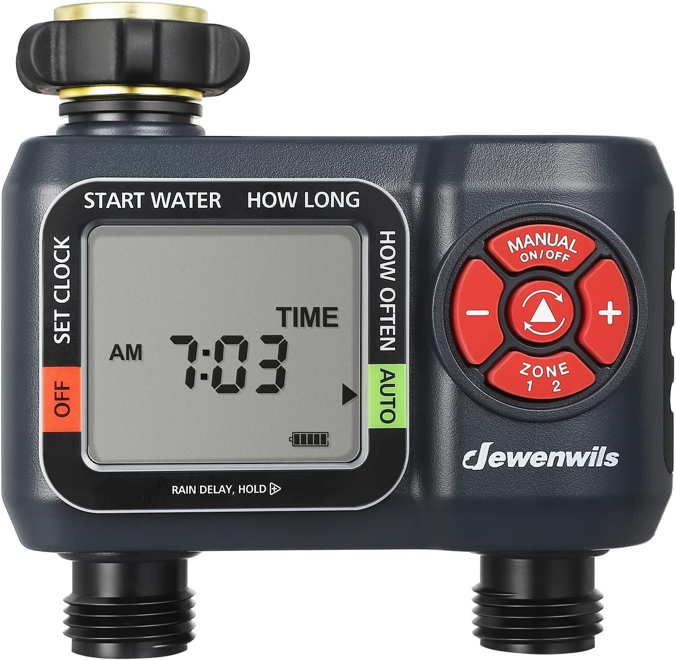 DEWENWILS Sprinkler Timer 2 Zone Water Hose Timer Rain DelayManual Wateri