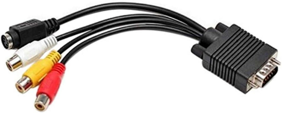 ANRANK VGA to S-Video 3 RCA AV TV Out Adapter Cable for PC Laptop High Quality