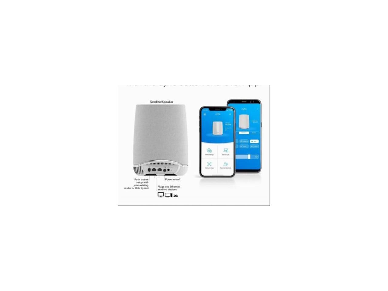 NETGEAR RBS40V Orbi Voice Smart Speaker WiFi Mesh Extender w Amazon Alexa