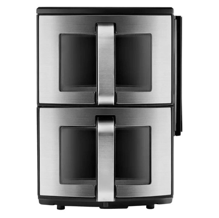 NEW 11-QT Gourmia Dual Basket Air Fryer Smart Finish 4Layer Cooking
