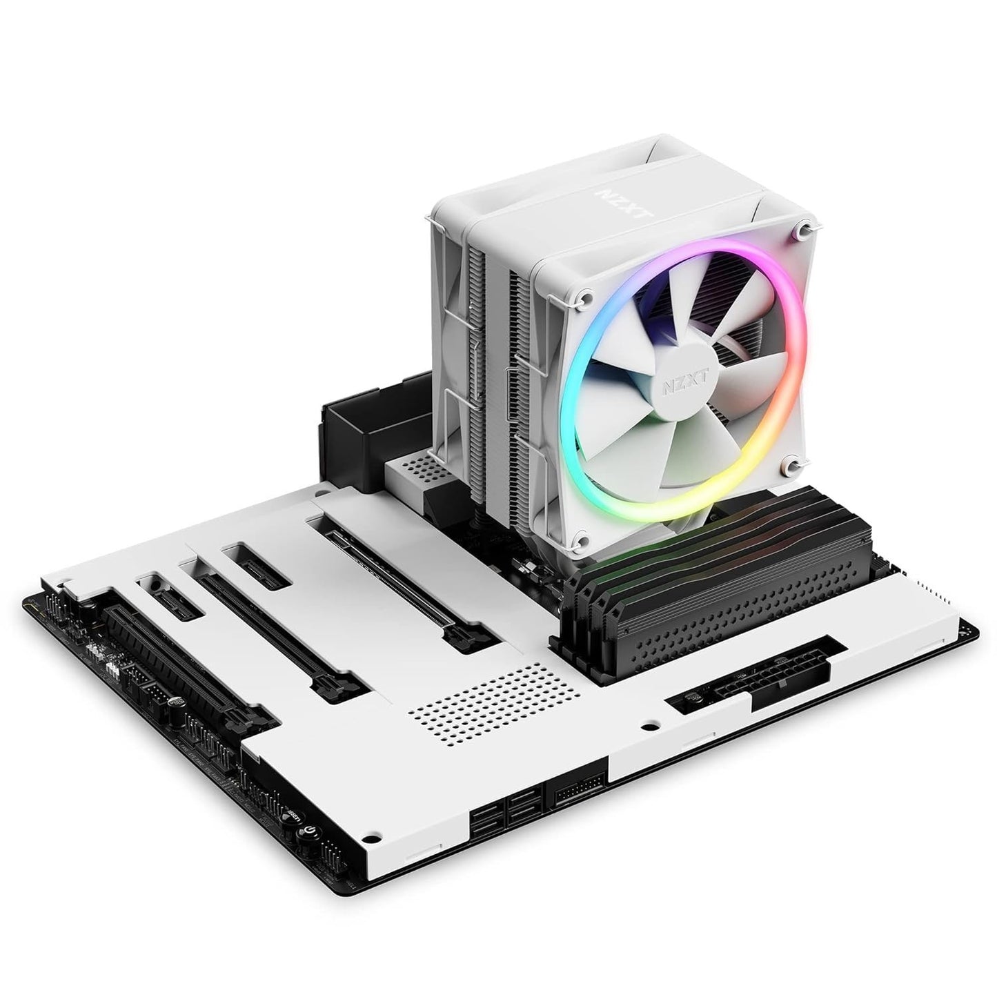 NZXT T120 RGB CPU Air Cooler Low Noise RC-TR120-W1 AMD Intel Copper Pipes White