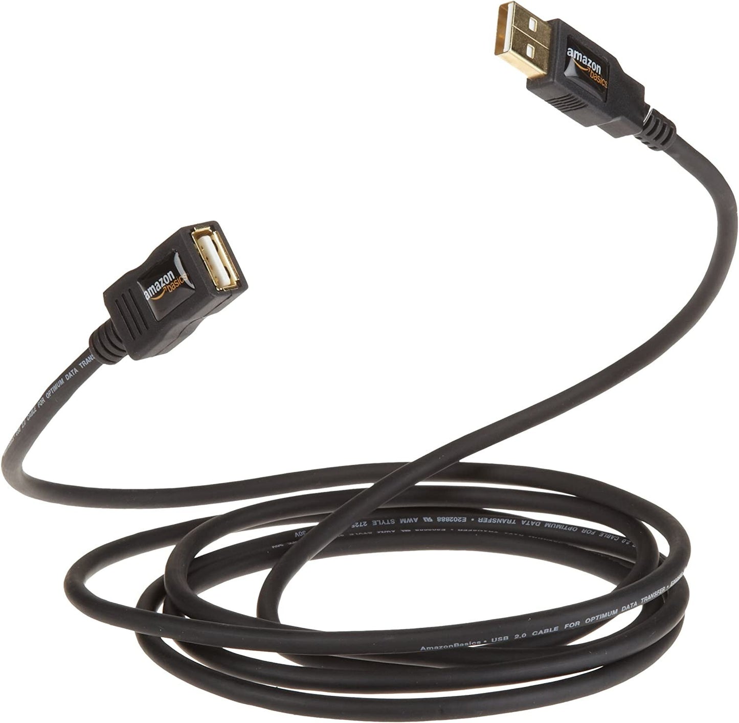 USB Amazon Basics 20 Extension Cable AMale to AFemale Adapter Cord