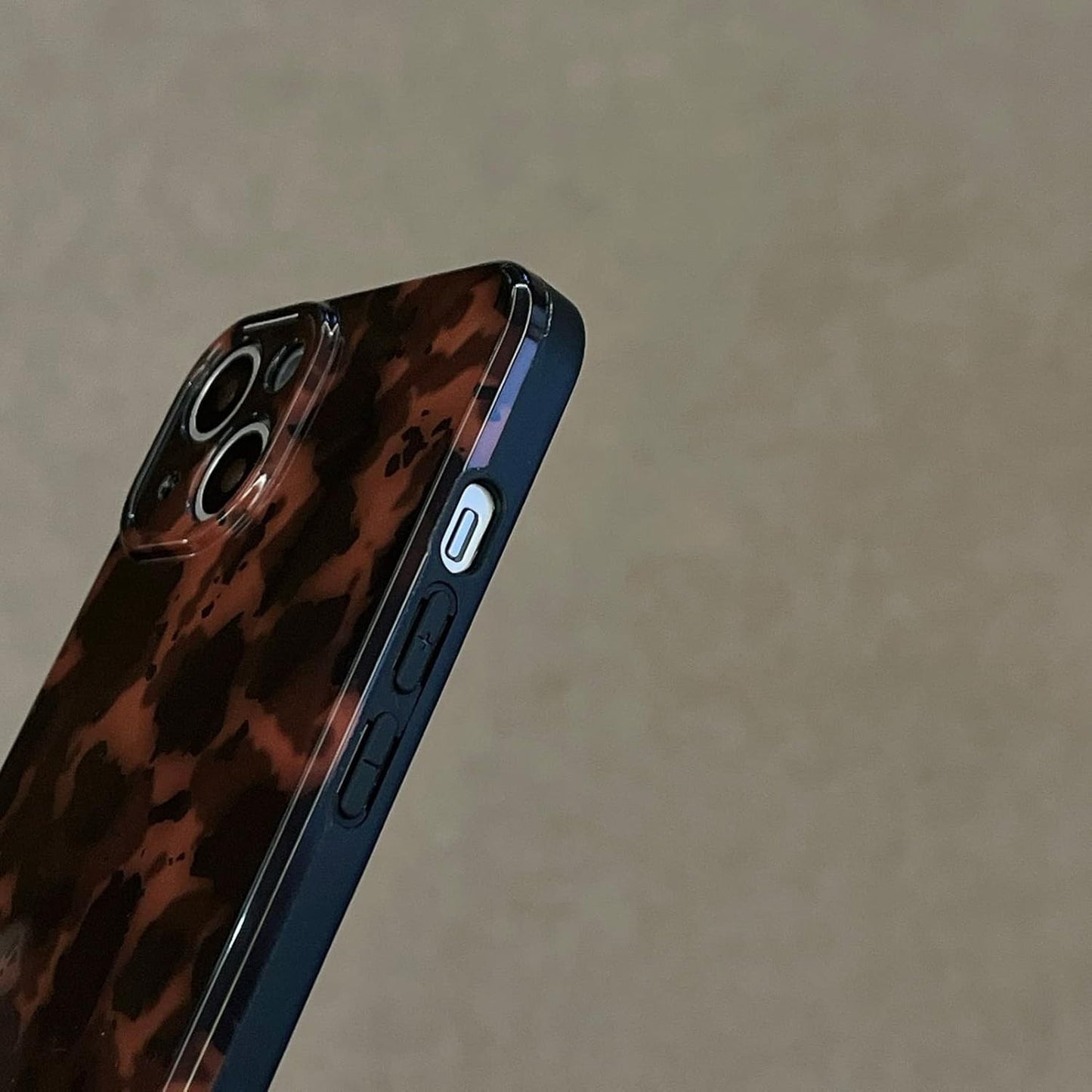 Tortoise Shell Case for iPhone 15,Slim Amber Leopard Print Cover, 6.1" Retro