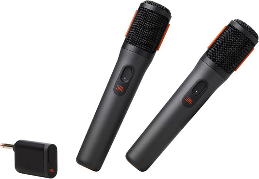 JBL PartyBox Wireless Microphones – 2X Digital Mics 2.4GHz, 20hr Battery – Black