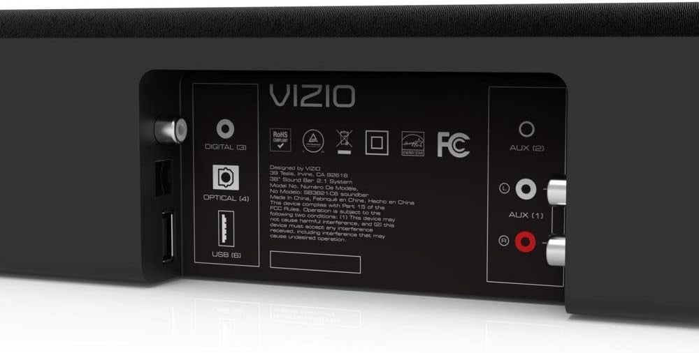 38" VIZIO SoundBar w/ Wireless Subwoofer 2.1 Bluetooth SoundBar SB3821-C6