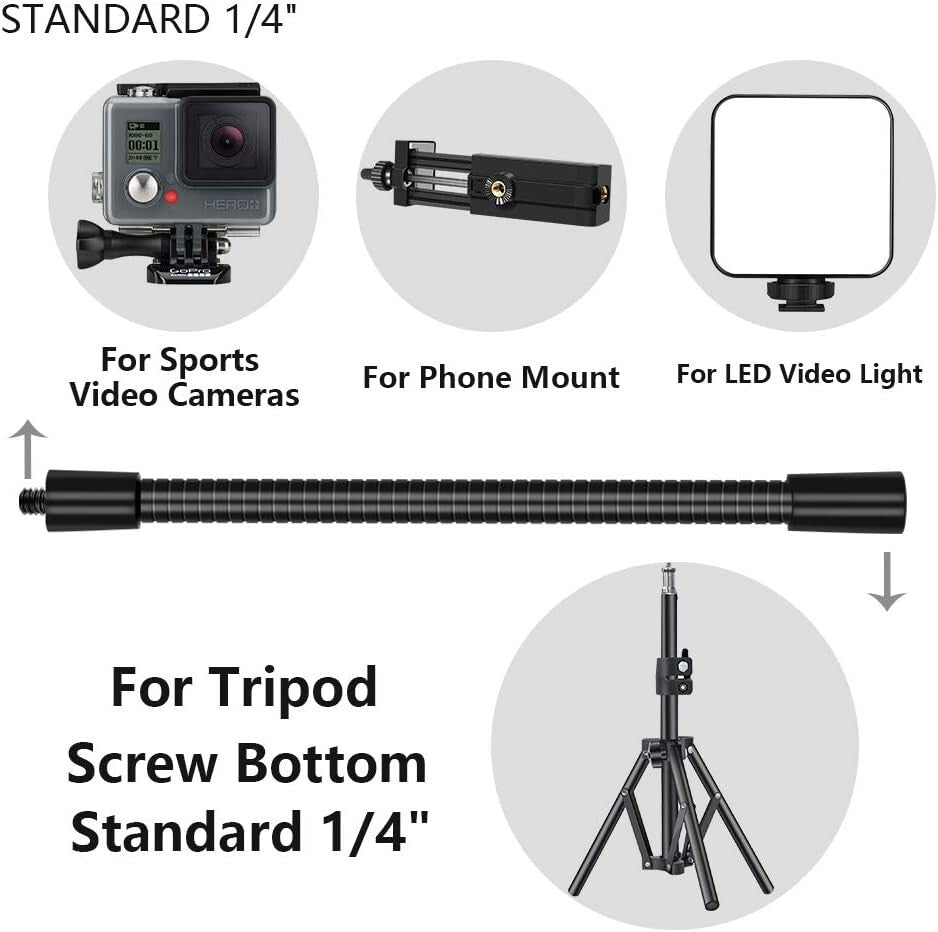 Pixel Gooseneck 7inch 14 Threaded Male Female WebcamMicrophoneTripod