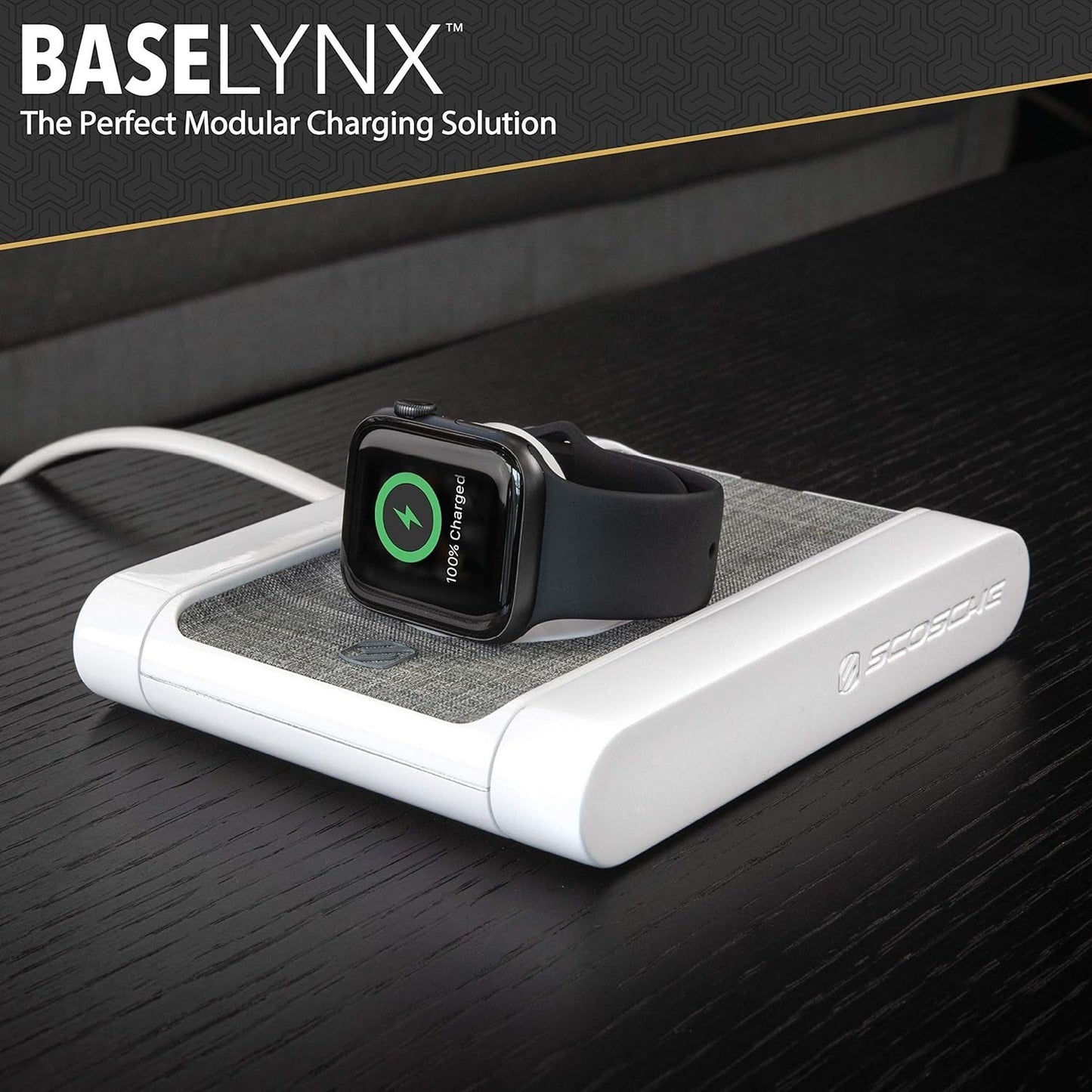 Scosche BLAW2WT-XTSP BaseLynx Watch Modular Apple Watch Charging Station, White