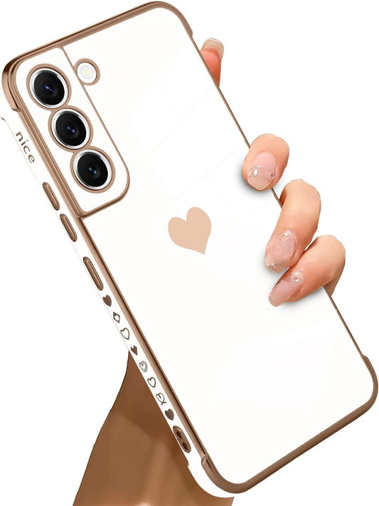 Samsung S22 Bonoma Compatible Galaxy 5G Love Heart Plating Electroplat