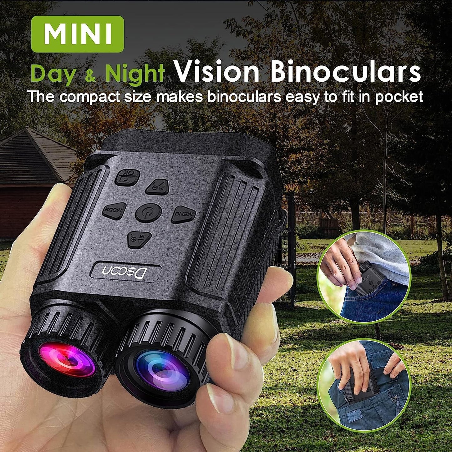 MINI 100 Portable Night VisionDay Binoculars 4x Hunting Darkness 24