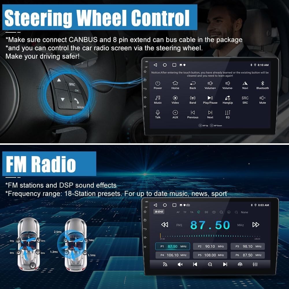 CRV 2012-2016 Honda CarPlay 10 Android 12 Stereo Radio Nav WiFi Bluetoo