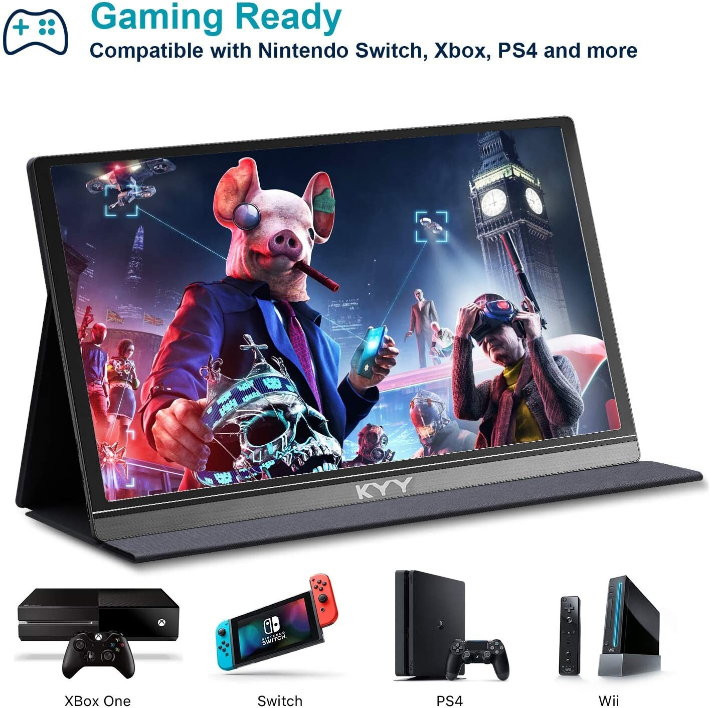 KYY 1080P Portable Monitor 156inch Laptop Monitor Computer Dis