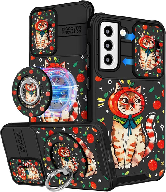 Buleens for Samsung Galaxy S21 Case 6.2 Inch - with Ring Stand & Camera Cover Ae