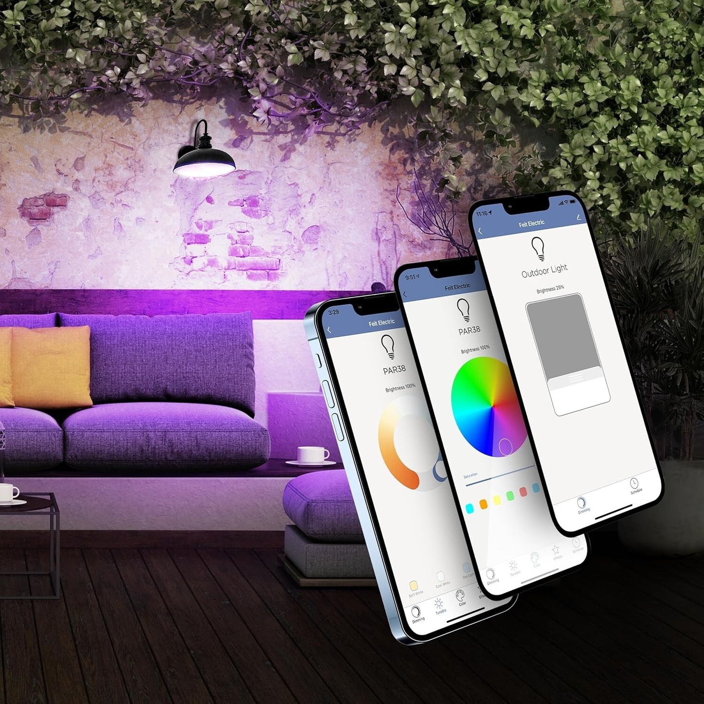 BR30 Feit Electric Smart Flood Light Bulb24GHz WiFi Color Changing Dimmable