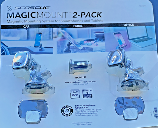 Scosche MagicMount Magnetic Mounting System for Phones & Tablets 2-Pack CPWSM2C