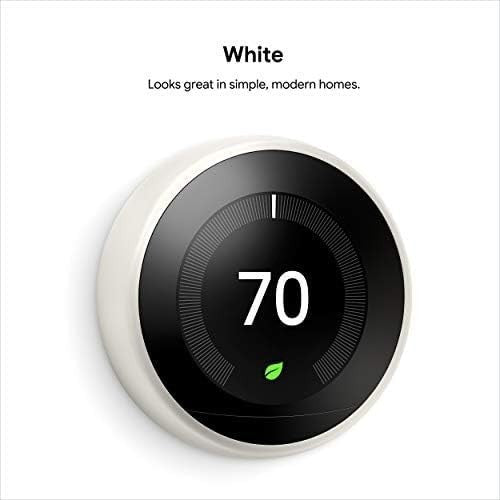 Google Nest Learning / Smart Programmable Thermostat for Home - 3rd Gen., White