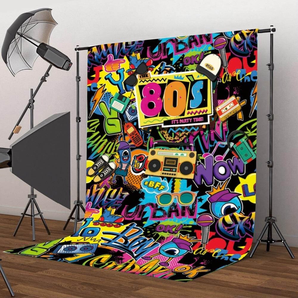 Mocsicka Hip Pop 80s Themed Backdrop 80s Graffiti Photography Background 5x7ft
