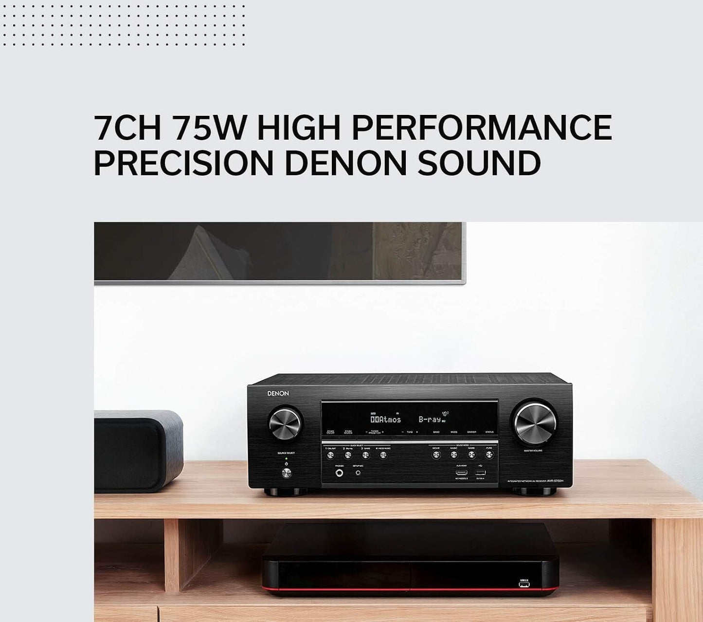 Denon AVR-S750H 7.2 Ch 165W 4K UHD AV Receiver Home Theater Surround