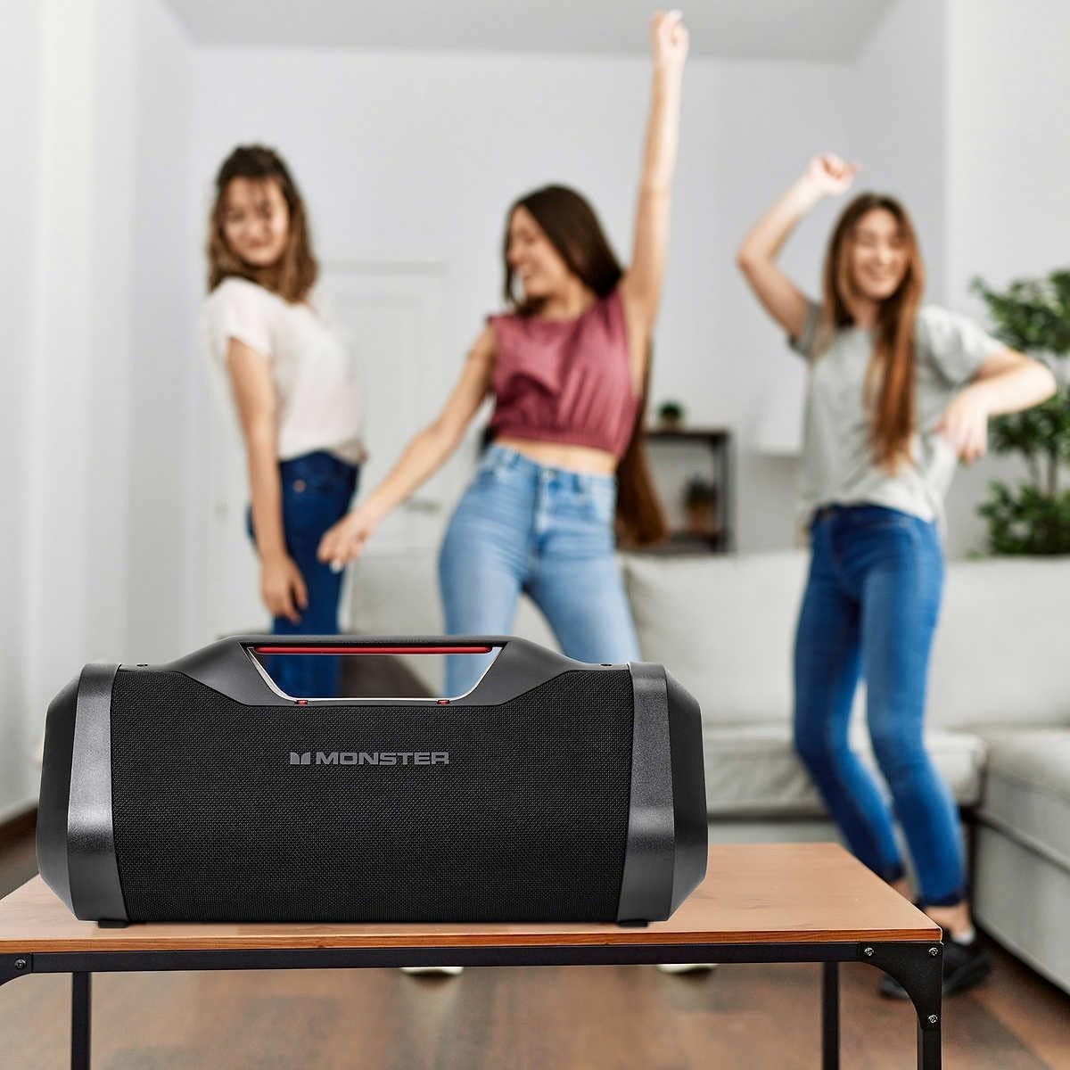 Monster 120W Bluetooth Boombox Speaker IPX5 Waterproof USB Out AUX Input