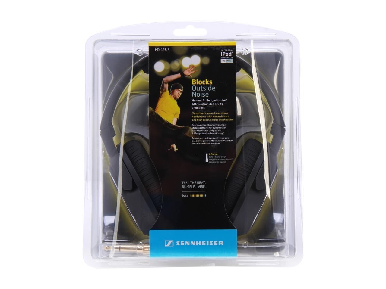 428 Sennheiser HD SC Closed Circumaural HiFi Headphone 45ft Single Sided Cord