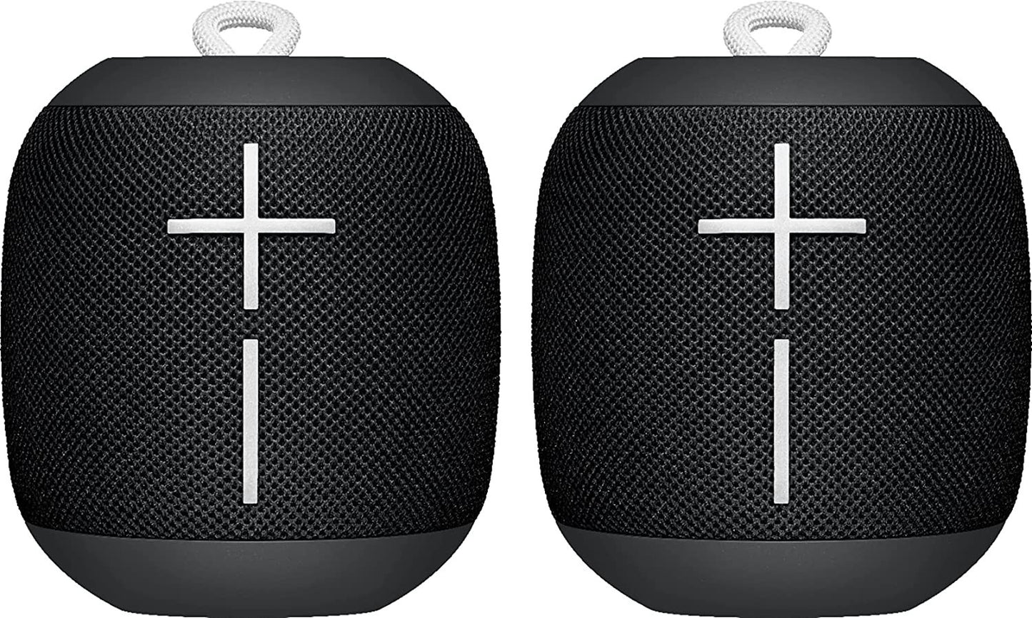 WONDERBOOM Ultimate Ears Waterproof Portable Bluetooth Speaker 2-Pack, Black