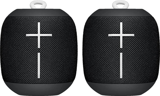 WONDERBOOM Ultimate Ears Waterproof Portable Bluetooth Speaker 2-Pack, Black