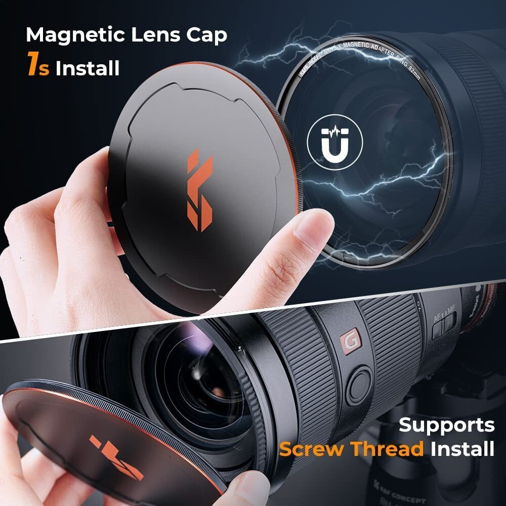KF Concept Magnetic 82mm Circular Polarizers Filter Kit FilterRingCap
