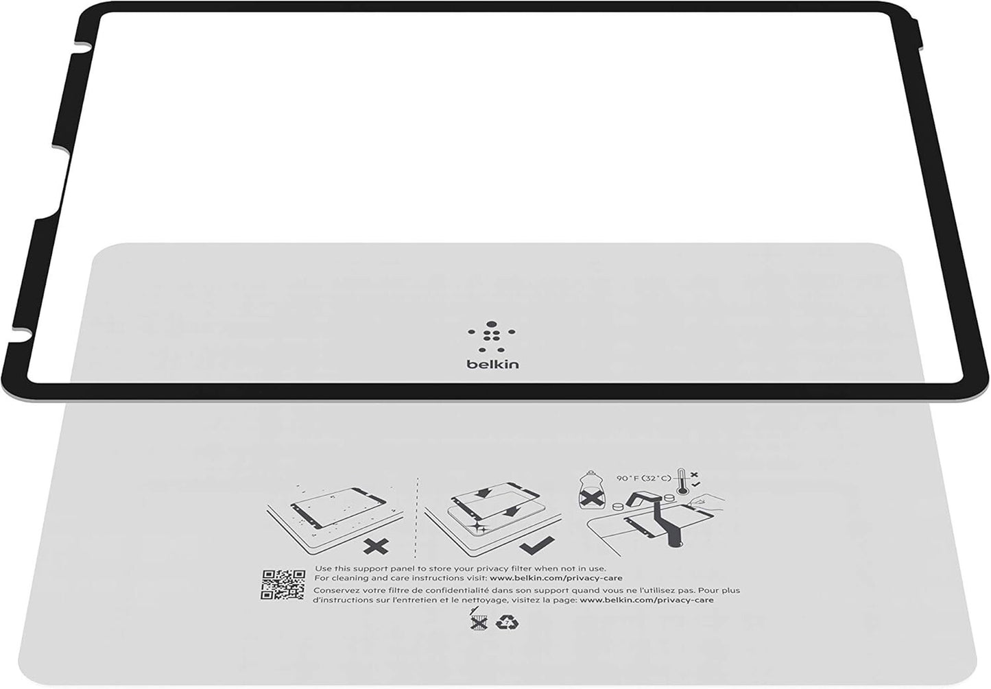 CLEAR Belkin ScreenForce Screen Protector iPad 11 Removable Reusable