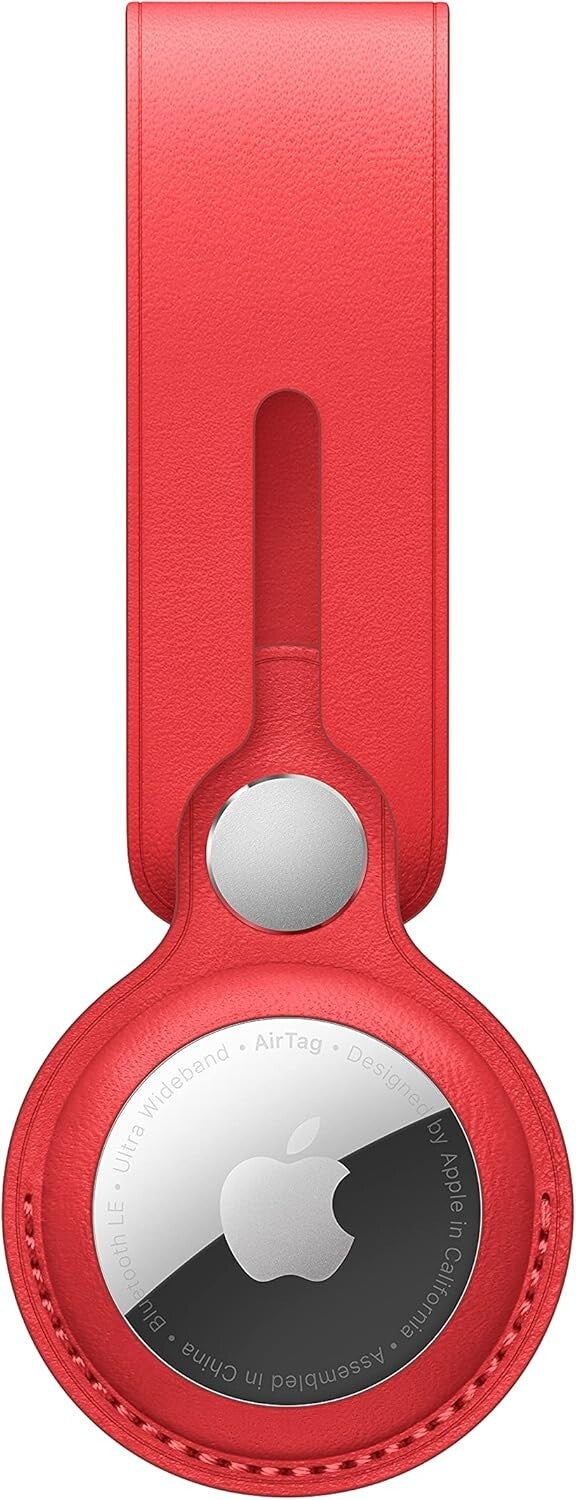 RED Apple AirTag Leather Loop Product