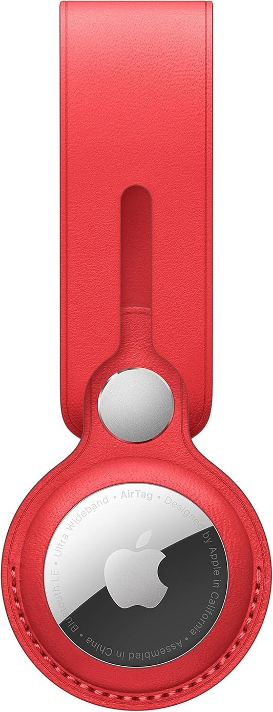 RED Apple AirTag Leather Loop Product
