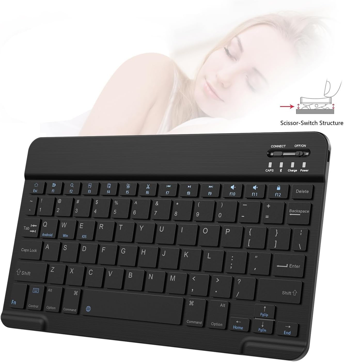 Ultra-Slim Bluetooth Keyboard for iPad/iPhone/Android/Tablet – Rechargeable