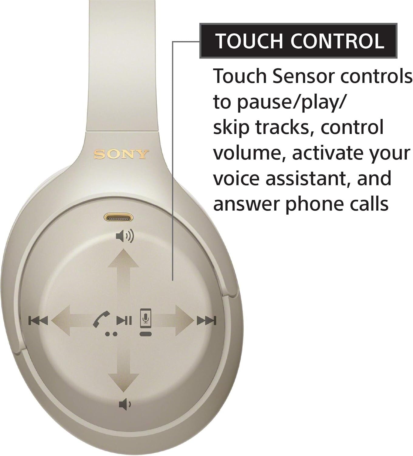 Sony WH-1000XM4 Wireless OverEar Headphones Noise Canceling w Mic Silver