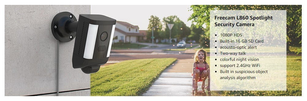 1080P Spotlight Outdoor Home Security Camera HD Surveillance w Motion Detector