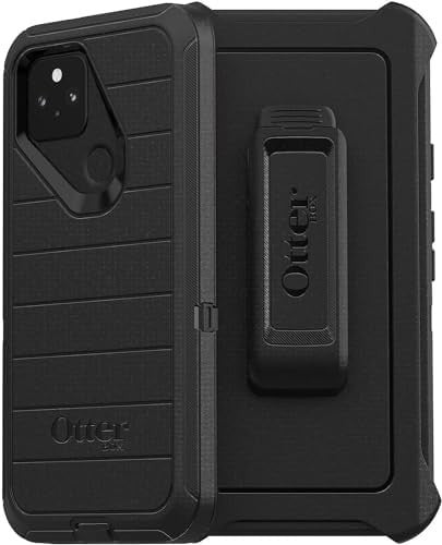 Case for Google Pixel 5 – Black, Rugged, Holster & Kickstand