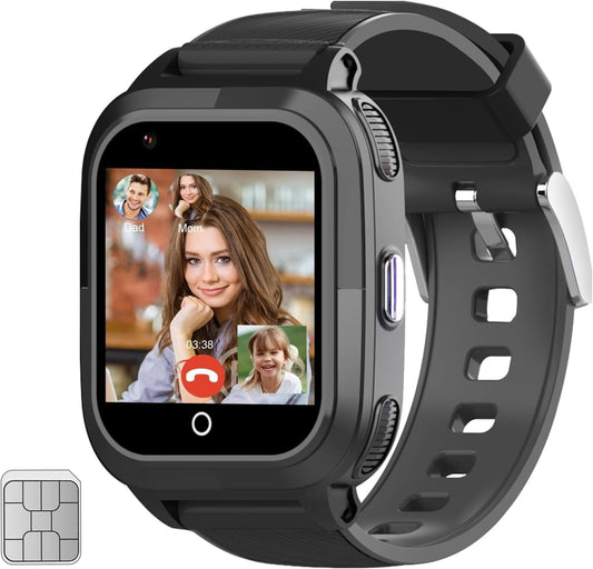 SIM GPS Kids Smartwatch w Card 4G Kids Tracker Whatsapp Line Realtime Calling