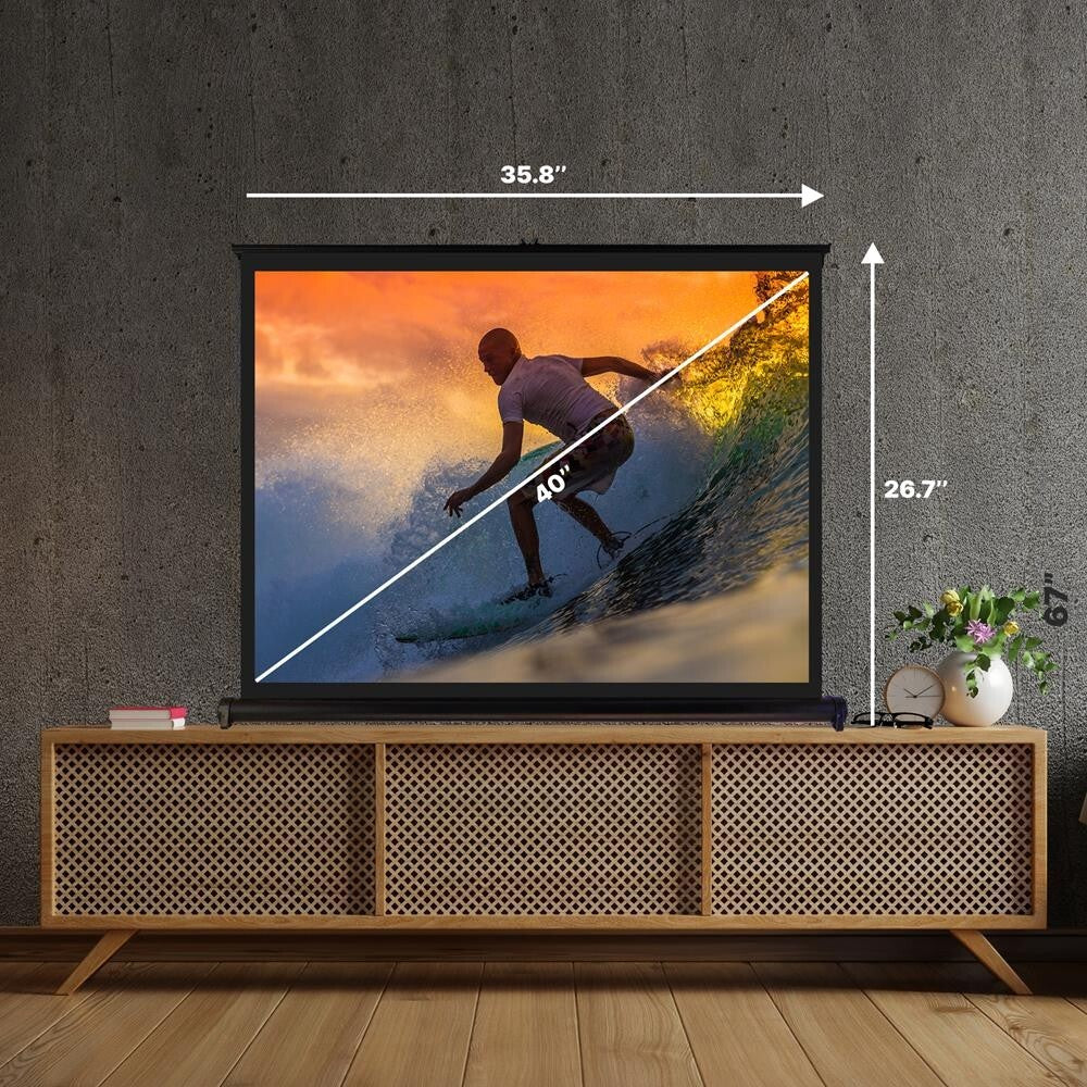 40- PRJTP46 Quick FoldOut Projector Screen inch