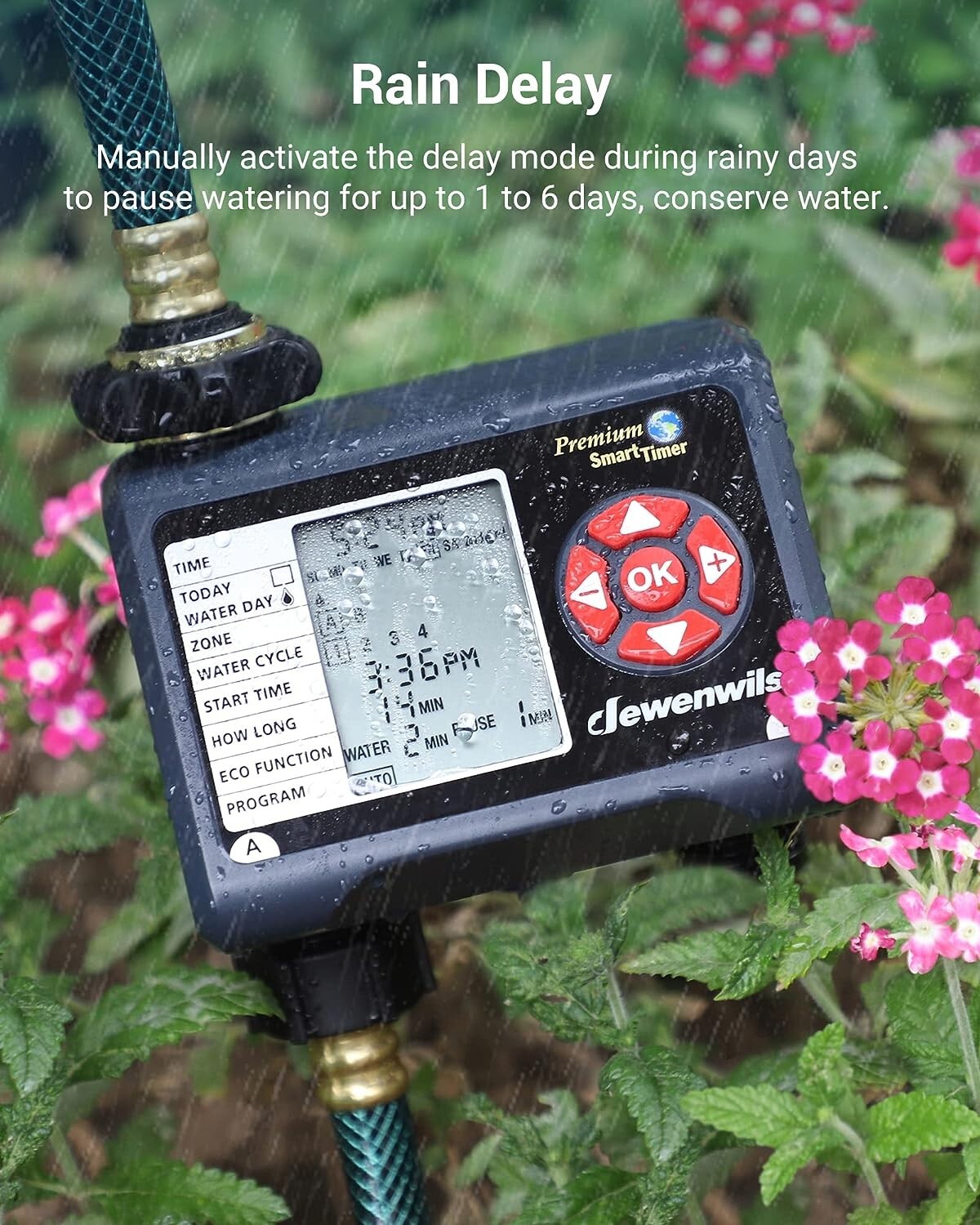 DEWENWILS Sprinkler Timer 2 Zone Water Timer Garden Hose Programmable Hose
