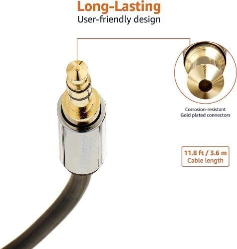 AZ35MF02 AmazonBasics 3.5mm Male to Female Stereo Audio Cable