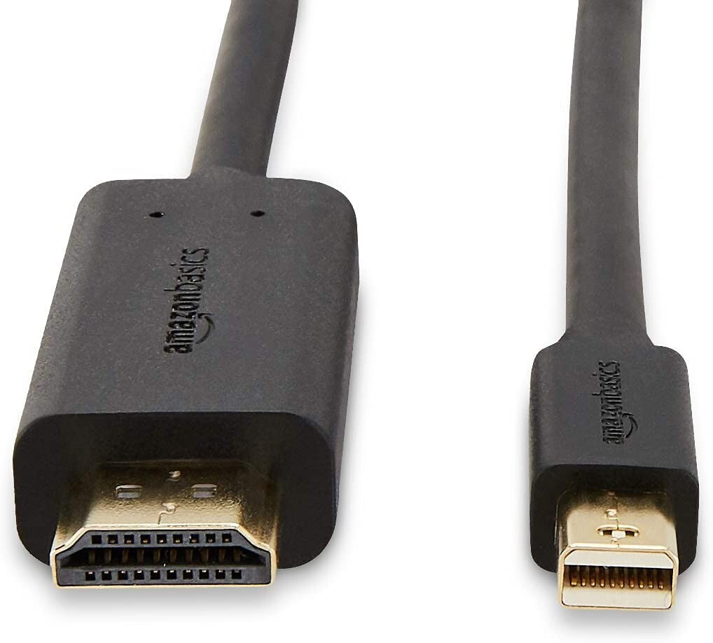 HDMI 1080P Mini Display Port Male to Male Cable GoldPlated Plugs 6 Ft Black