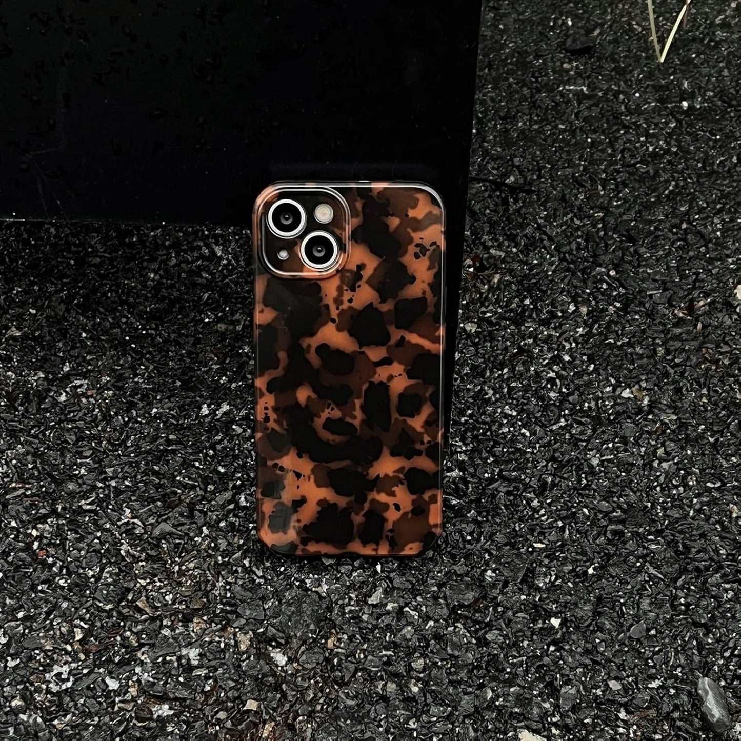 Tortoise Shell Case for iPhone 15,Slim Amber Leopard Print Cover, 6.1" Retro