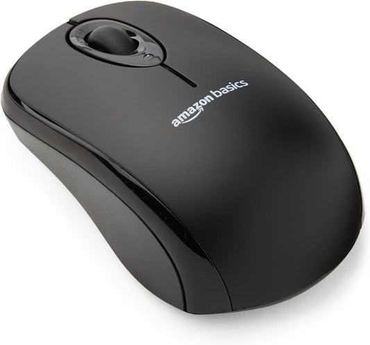 USB Amazon Basics 24 Ghz Wireless Optical Computer Mouse w Nano Receiver Black
