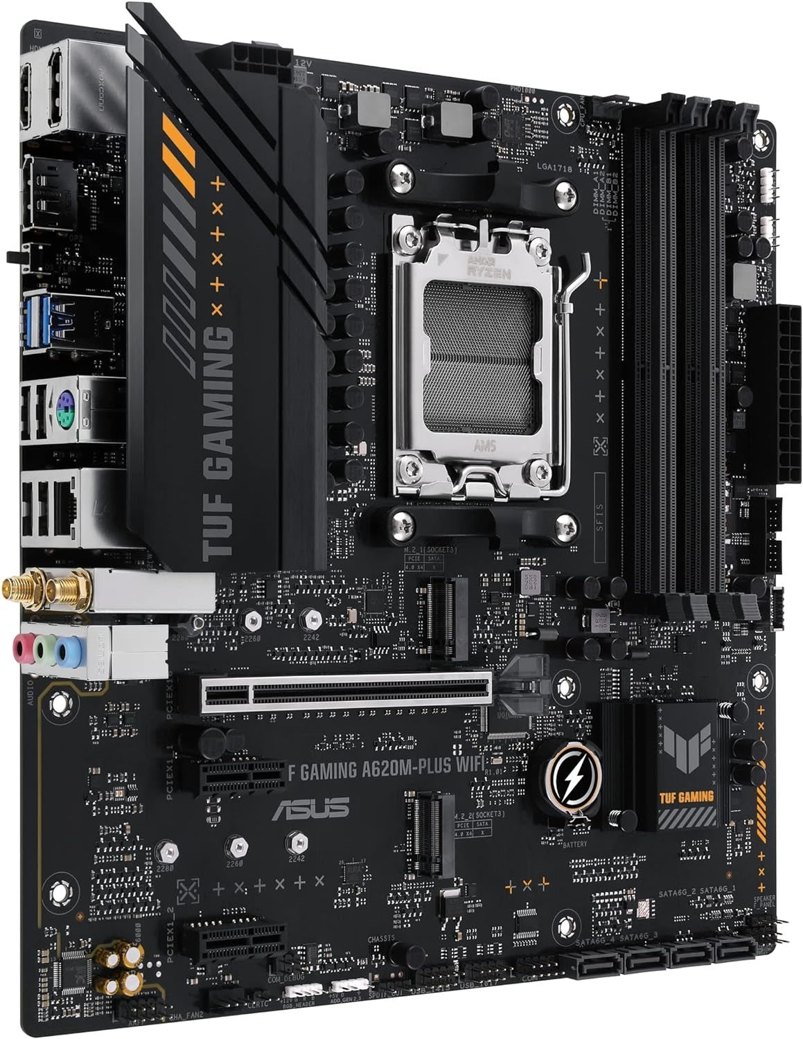 ASUS TUF A620M-PLUS WiFi AM5 mATX Motherboard – DDR5, M.2, Wi-Fi 6, HDMI