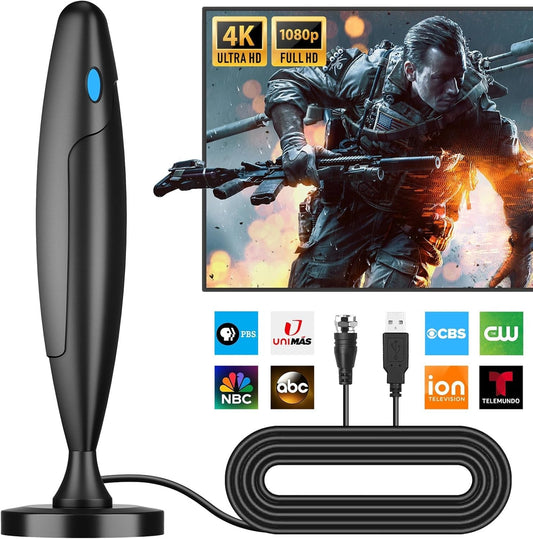 Digital Indoor TV Antenna 4K 1080p – Amplified Signal Booster for Local Channels