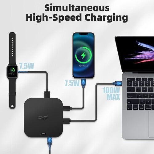 RVP+ Docking Station 3 Monitors USB C, 13-in-1, Triple Display-4K HDMI 5Gbps